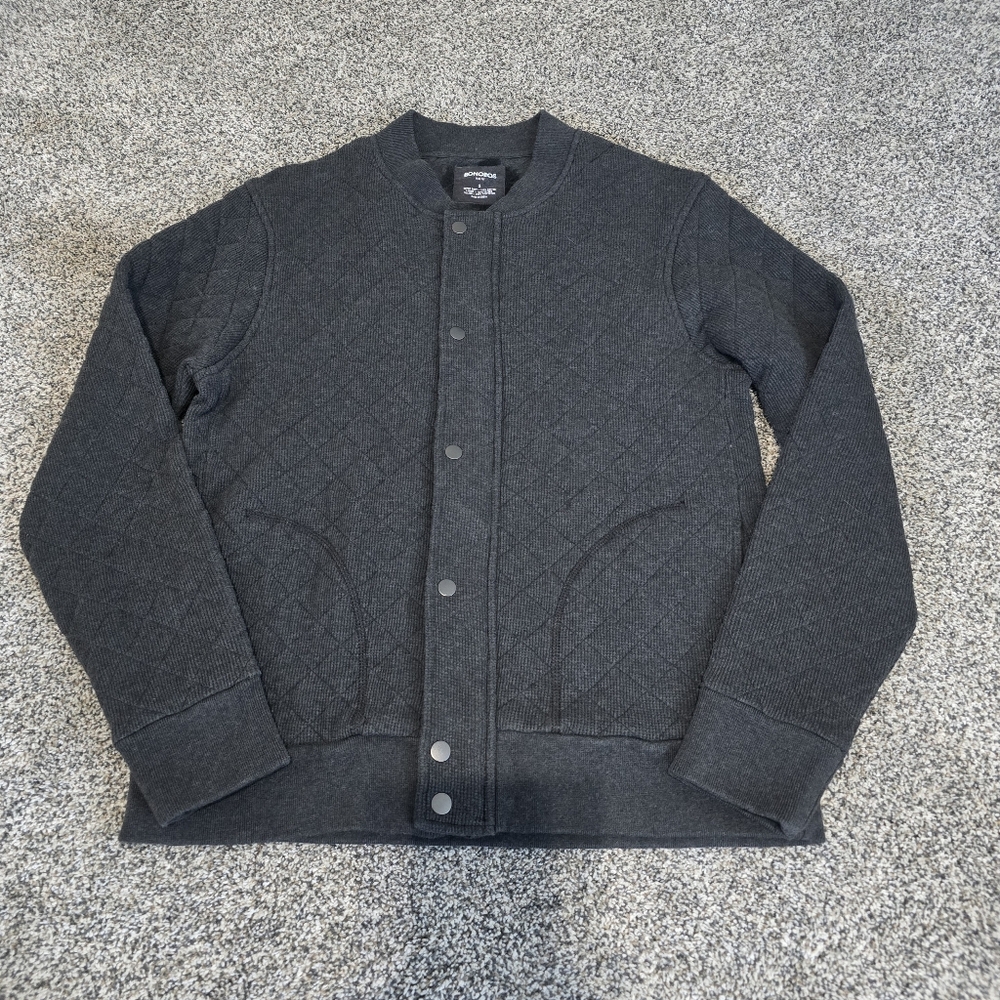 Bonobos Quilted Bomber Jacket Gray Slim Fit Men’s Size Small - Picture 2 of 2